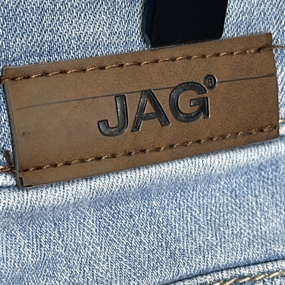 Jag Raw Hem Mid Rise Straight Leg Light Wash Jeans 6/28 - Picture 5 of 8